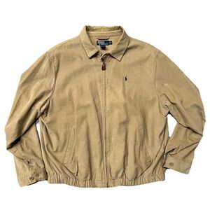 Vintage Polo Ralph Lauren Men’s Corduroy Harrington Jacket Size XL Beige